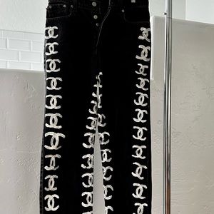 Black hand pained jeans